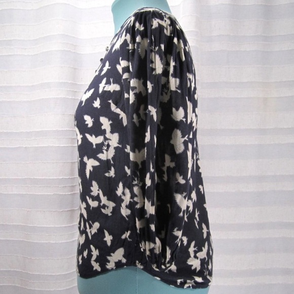 Maeve Anthropologie Ryukyu Bird Print Peasant Top - Picture 12 of 14